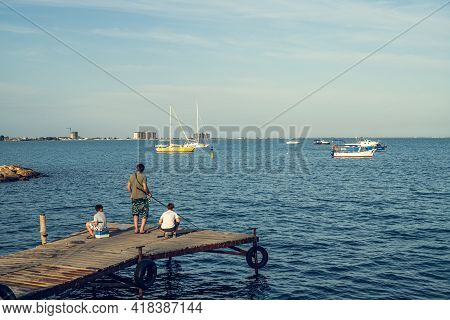Embankment, Pier 46 And Yachts Club On The Black Sea Coast Of Yevpatoria