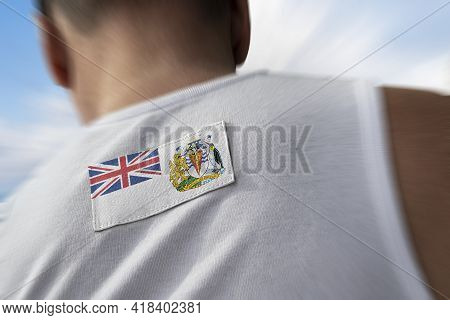 The National Flag Of British Antarctic Territory On The Athletes Back