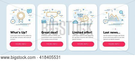 Set Of Education Icons, Such As Quick Tips, Reward, Consulting Business Symbols. Mobile Screen App B