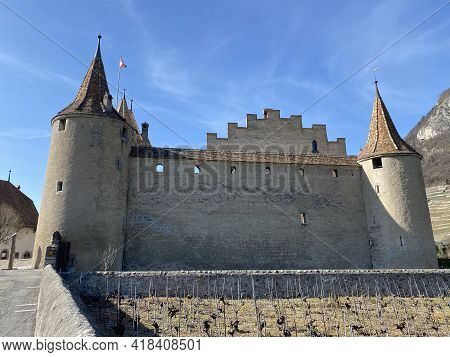 Aigle Castle (château D\'aigle Or Adlerburg) In The Valley Of The River Rhone Or Rhône River And In 
