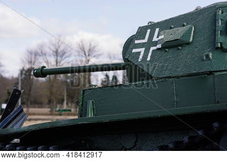 Abandoned War German Tanks In Museum. Urbex Exploration In German Countryside.