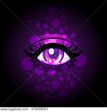 Eye Of Providence. Masonic Symbol. All Seeing Eye Inside Triangle Pyramid. New World Order. Sacred G