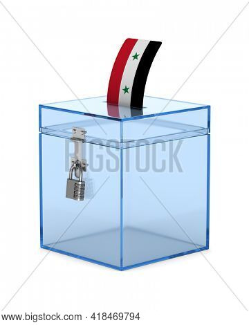 voting in Syria on white background. Isolated 3D illustration