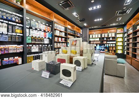 KUALA LUMPUR, MALAYSIA - CIRCA JANUARY, 2020: interior shot of Remax store at Suria KLCC shopping mall in Kuala Lumpur.