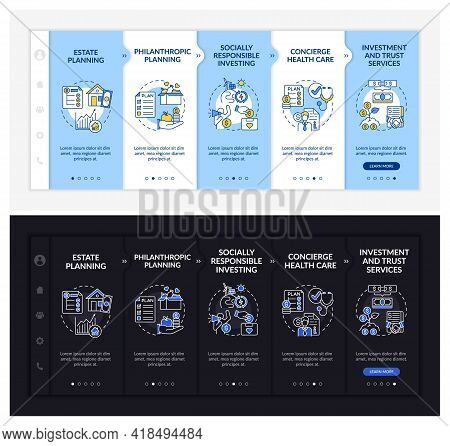 Wealth Advice Onboarding Vector Template. Responsive Mobile Website With Icons. Web Page Walkthrough