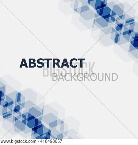 Abstract Dark Blue Hexagon Background, Stock Vector