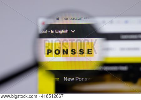 New York, Usa - 26 April 2021: Ponsse Logo Close-up On Website Page, Illustrative Editorial