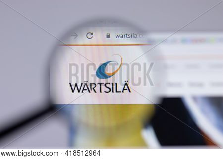 New York, Usa - 26 April 2021: Wartsila Logo Close-up On Website Page, Illustrative Editorial
