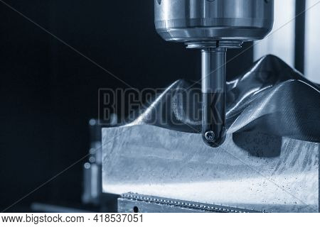 The Cnc Milling Machine Rough Cutting  The Injection Mold Parts By Indexable Ball Tools. The Mold An