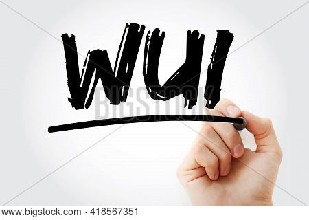 Wui - Web Based User Interface Acronym With Marker, Technology Concept Background