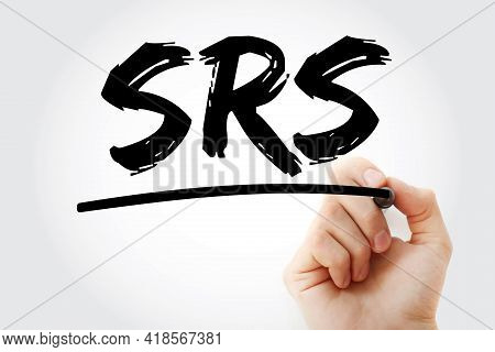 Srs - Software Requirements Specification Acronym With Marker, Technology Concept Background