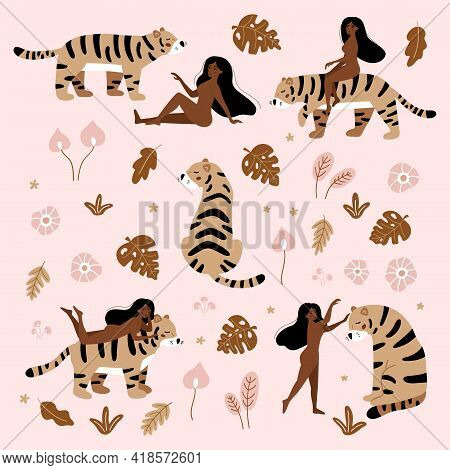 Nude Women Wild Cat Vector & Photo (Free Trial) | Bigstock