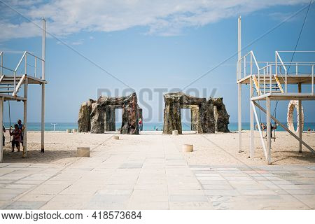 Decoratons Of Zcity And Kazantip Or Z Republic Festival In Popovka, Crimea Republic