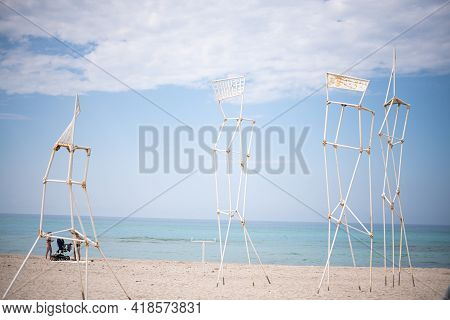 Decoratons Of Zcity And Kazantip Or Z Republic Festival In Popovka, Crimea Republic