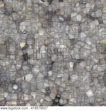 Rustic Blotched Charcoal Grey French Linen Woven Texture Background. Blobby Neutral Old Vintage Clot