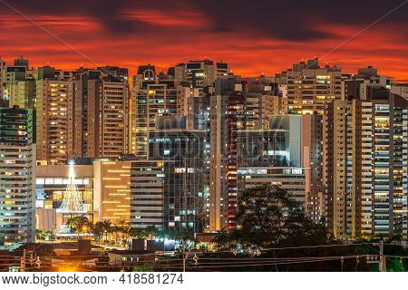 Cityscape At Dusk On A Powerful Sunset And Lights Of The City Turning On. Photo Of Gleba Palhano Nei
