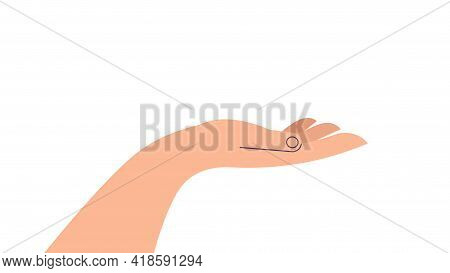 Human Hand Holding Something Gesture Horiontal Isolated