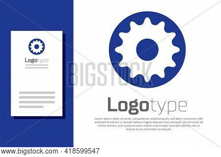 Blue Chakra Icon Isolated On White Background. Logo Design Template Element. Vector