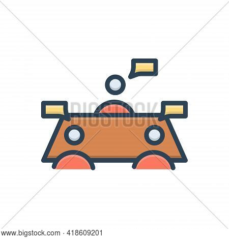 Color Illustration Icon For Discussion Debate Disagreement Impugnment Polemics
