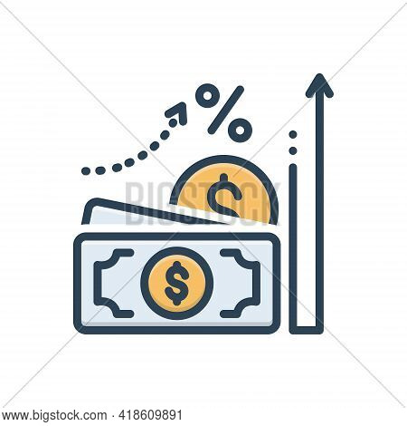 Color Illustration Icon For Accrual Currency Wage Cash