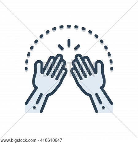 Color Illustration Icon For Amen Hands Pray  Implore Appeal Cassation Petition