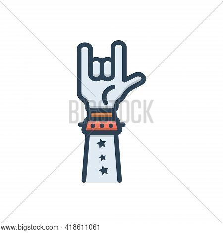 Color Illustration Icon For Rock Cliff Reef Cob Scaur Stone