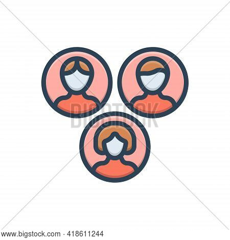 Color Illustration Icon For Community Summation Party Flock People  Teamwork  Together