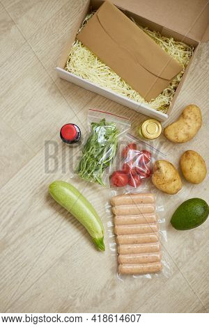 Food Box Meal Kit Of Fresh Ingredients And Recipe Blank Order From A Meal Kit Company