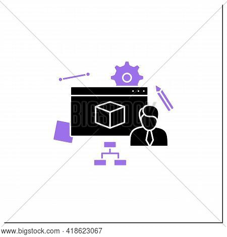 User Modeling Glyph Icon. Defining Target Audience, Adapting Systems To Audience Needs.designer Skil