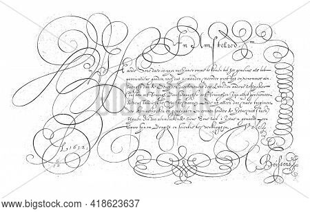 The text is at the top center in a frame of calligraphic decoration. From a series of 34 sheets.