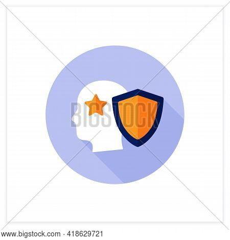 Intellectual Property Flat Icon. Copyright. Intangible Creations. Law Protects. Asset Management Con