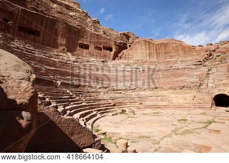 Petra The Beautiful Nabataean Theater. High Quality Photo