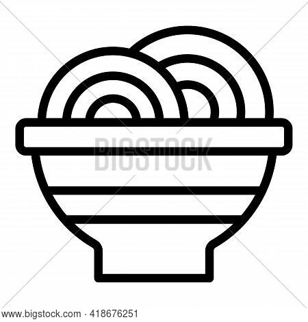 Korean Udon Icon. Outline Korean Udon Vector Icon For Web Design Isolated On White Background