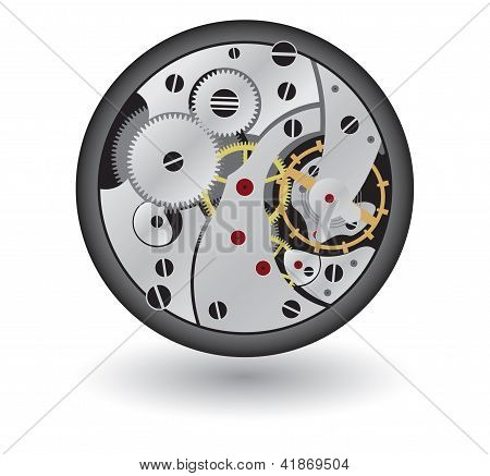 Mechanizm zegara stary zegarek kieszonkowy.
