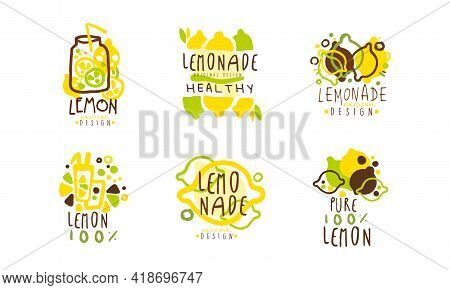 Squeezed Fresh Lemonade Badge Original Design Vector Set