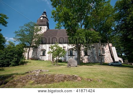 Château et église à été Turku, Finlande