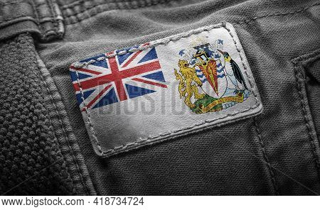 Tag On Dark Clothing In The Form Of The Flag Of The British Antarctic Territory