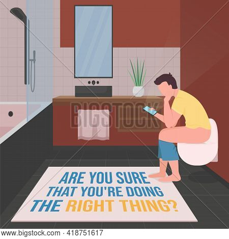 Digital Addiction Social Media Post Mockup. Are You Sure You Are Doing Right Thing Phrase. Web Banne