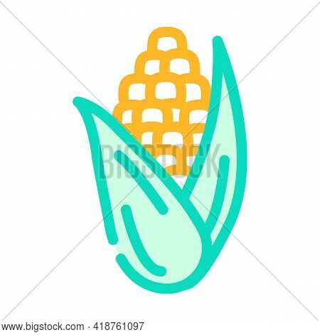 Corn Biogas Color Icon Vector. Corn Biogas Sign. Isolated Symbol Illustration