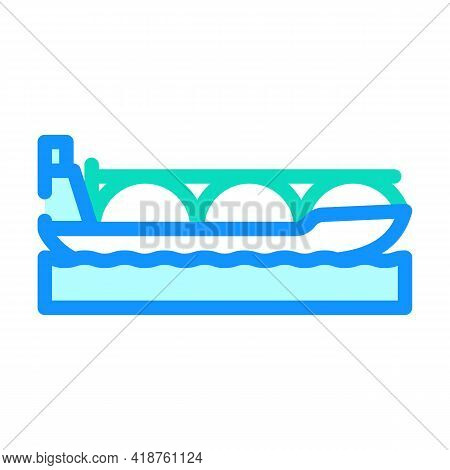 Gas Transportation Ship Biogas Color Icon Vector. Gas Transportation Ship Biogas Sign. Isolated Symb