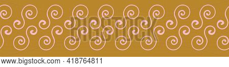 Simple Swirls Abstract Vector Warm Border Print