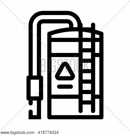 Industrial Tank Biogas Line Icon Vector. Industrial Tank Biogas Sign. Isolated Contour Symbol Black 
