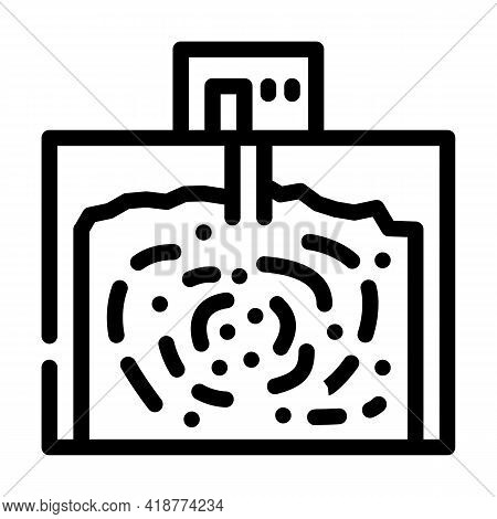 Underground Storage Bacteria Biogas Line Icon Vector. Underground Storage Bacteria Biogas Sign. Isol