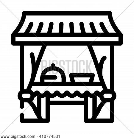 Tent Buffet Line Icon Vector. Tent Buffet Sign. Isolated Contour Symbol Black Illustration