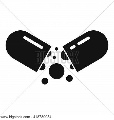 Digestion Capsule Icon. Simple Illustration Of Digestion Capsule Vector Icon For Web Design Isolated