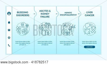 Hepatic Disease Outcome Onboarding Vector Template. Responsive Mobile Website With Icons. Web Page W