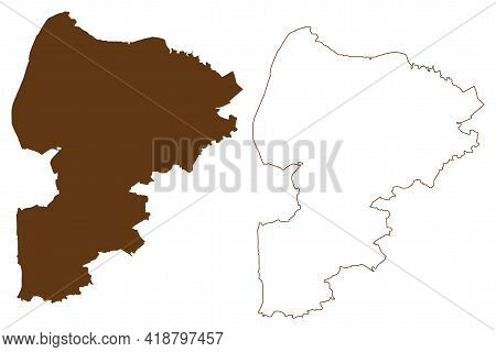 Cuxhaven District (federal Republic Of Germany, Rural District, State Of Lower Saxony) Map Vector Il