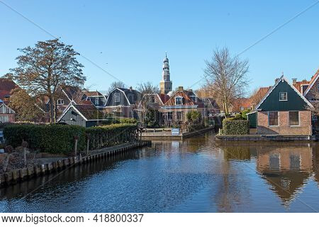 Medieval city Hindeloopen in the Netherlands