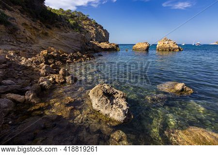The Beautiful Xarraca Beach In Ibiza In Spain