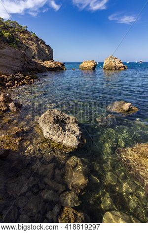 The Beautiful Xarraca Beach In Ibiza In Spain